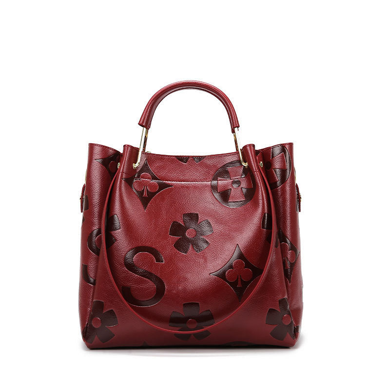 Stylish and Casual Large-capacity Embossed Shoulder Bag