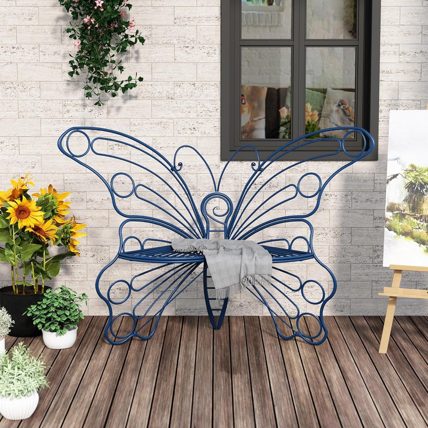 Charming Outdoor Elegance Metal Butterfly Chair