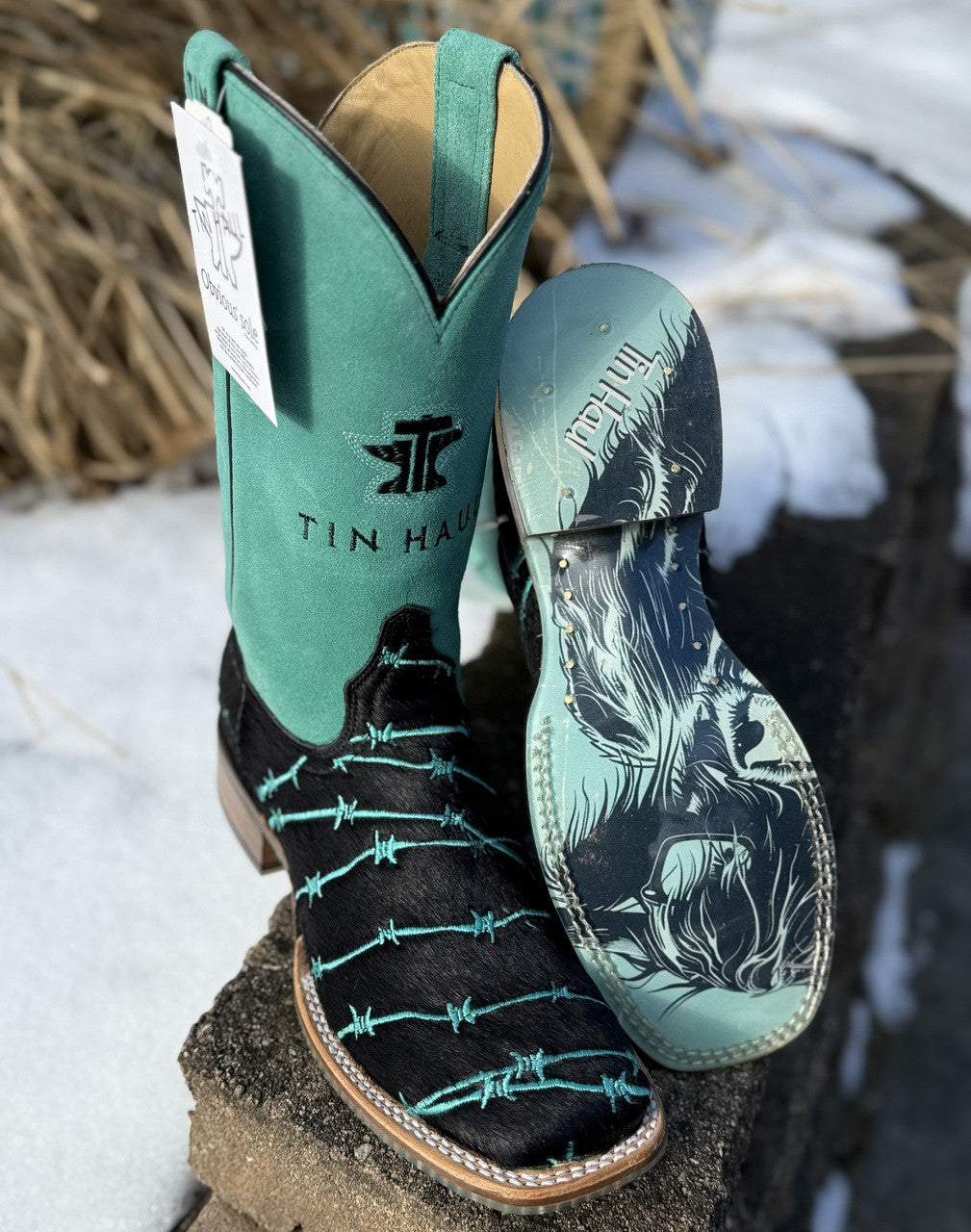 Tin Haul Women's Barbwire Belle Suede Western Boots - Broad Square Toe