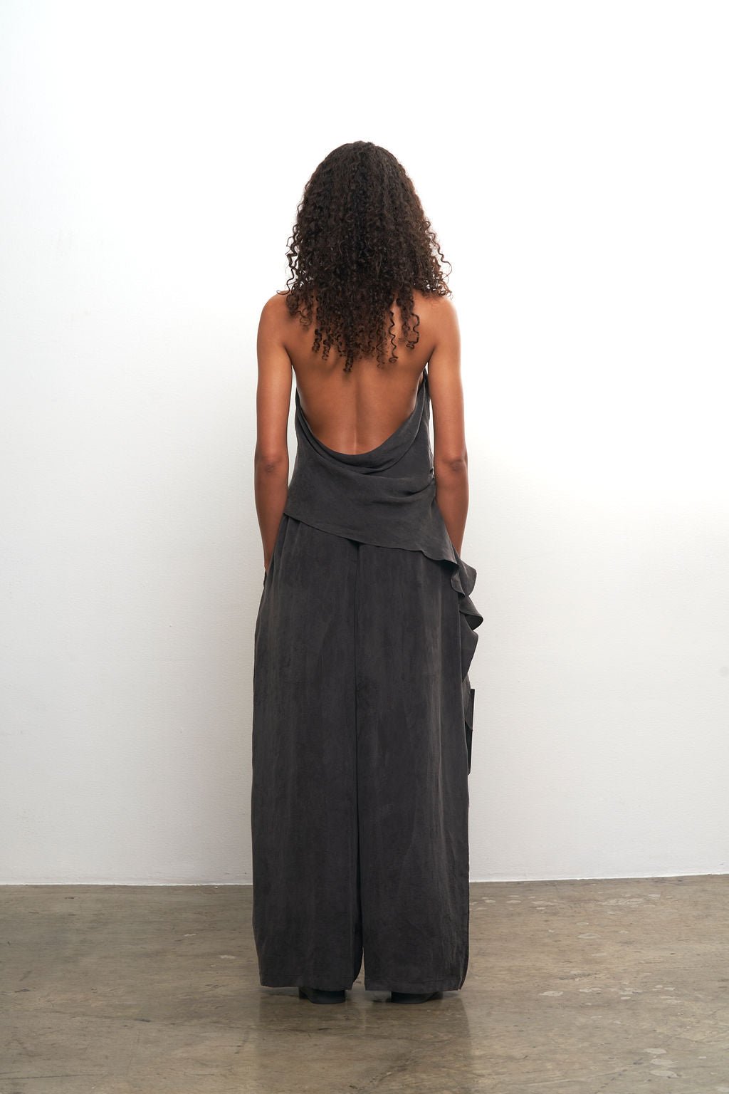Cupro Draped Top & Wide Leg Pant