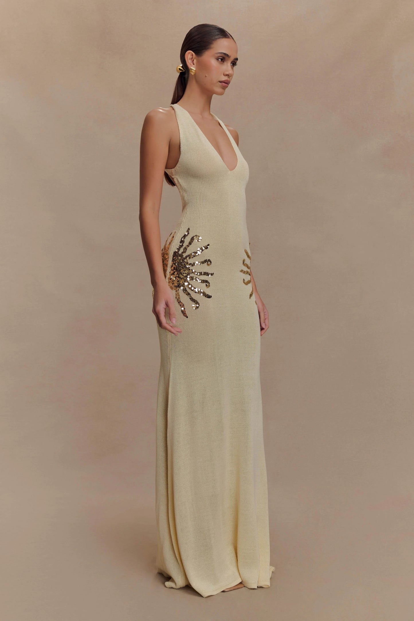 Knit Maxi Dress With Sequin