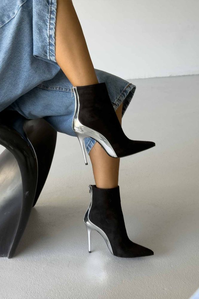 Thin Heel 10 Cm Black Gold Boots