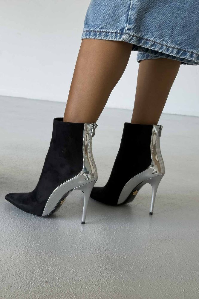 Thin Heel 10 Cm Black Gold Boots