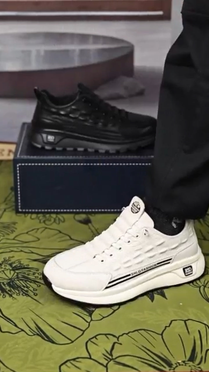 Crocodile pattern cowhide nano collagen peptide soft sole Outdoor Slip-ons