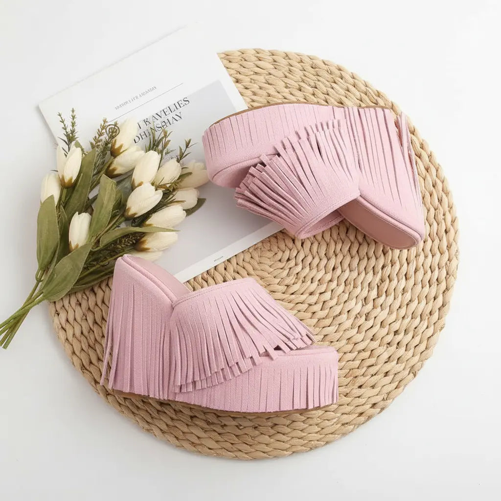 Fringe Platform Sandals