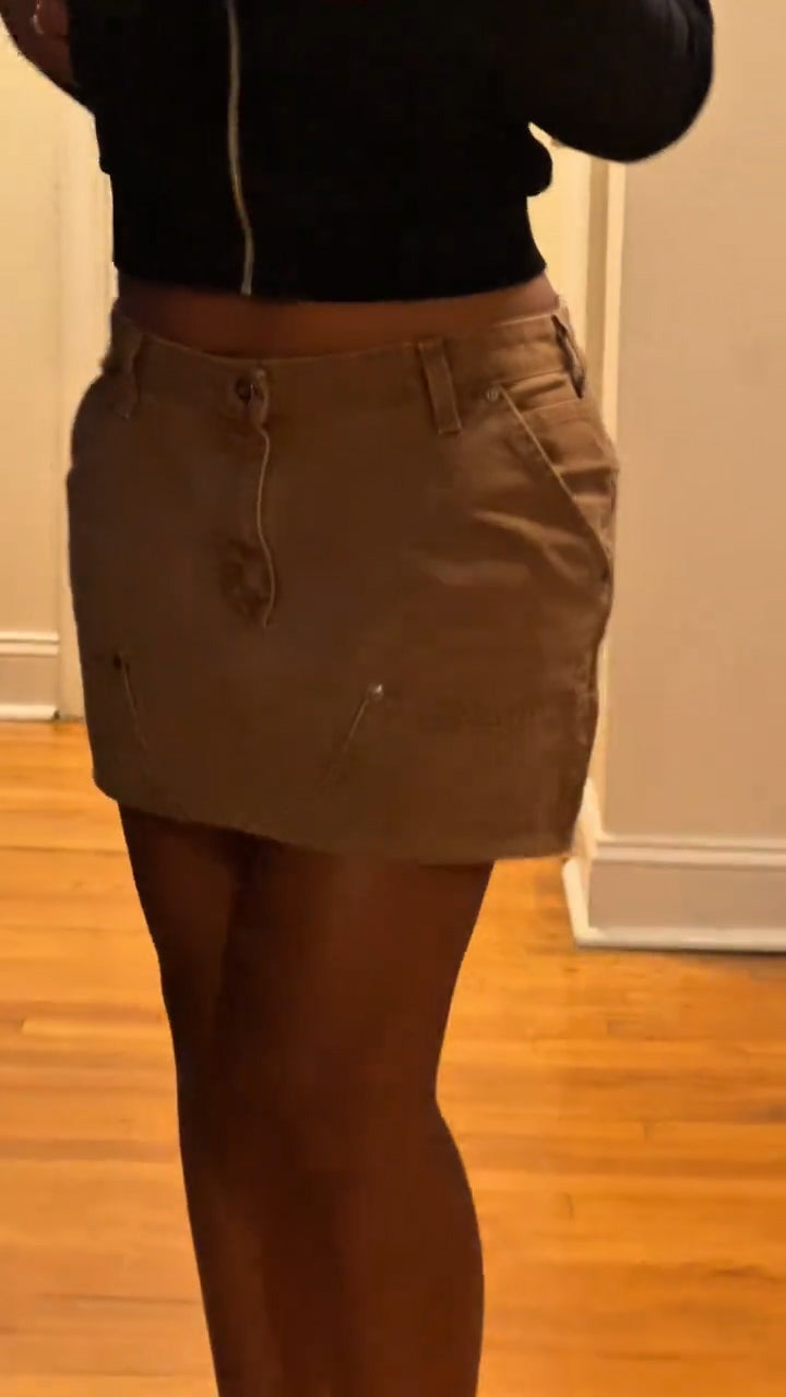 Removable Harmonica Coated Denim Maxi Skirt