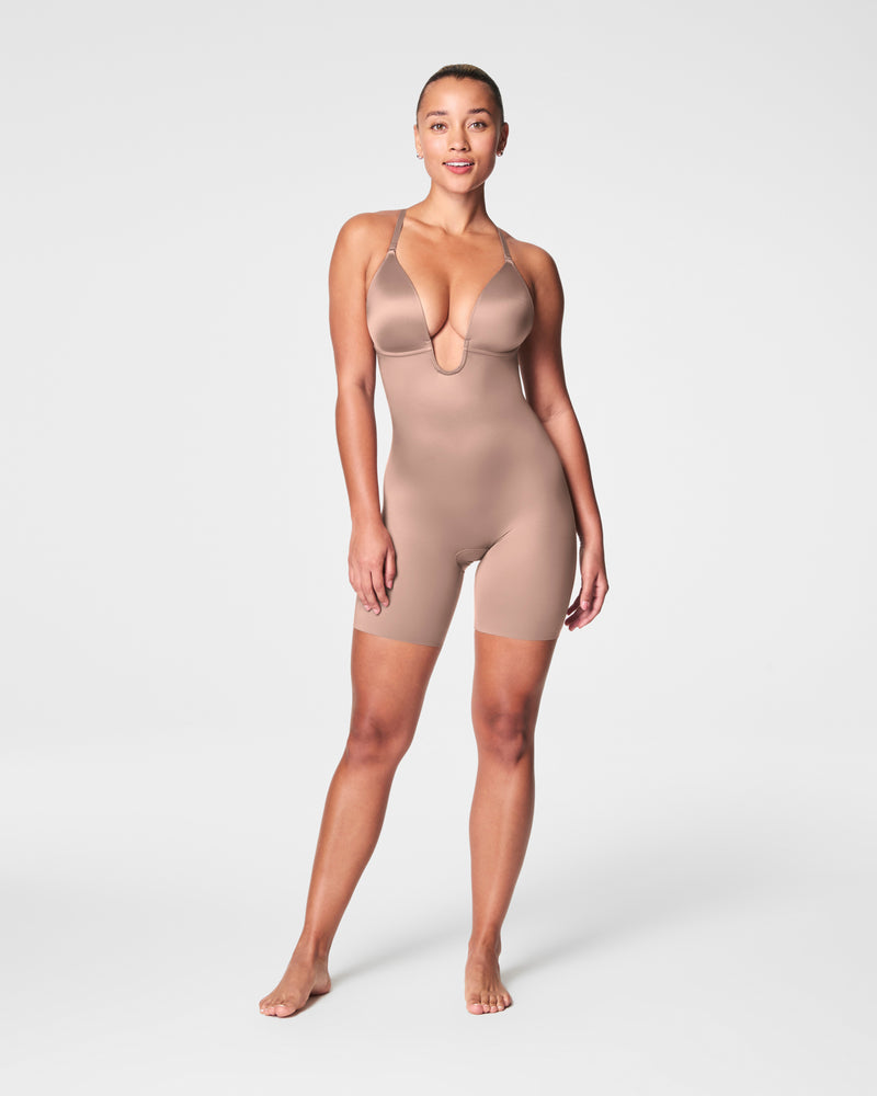 Plunge Low-Back Mid-Thigh Bodysuit