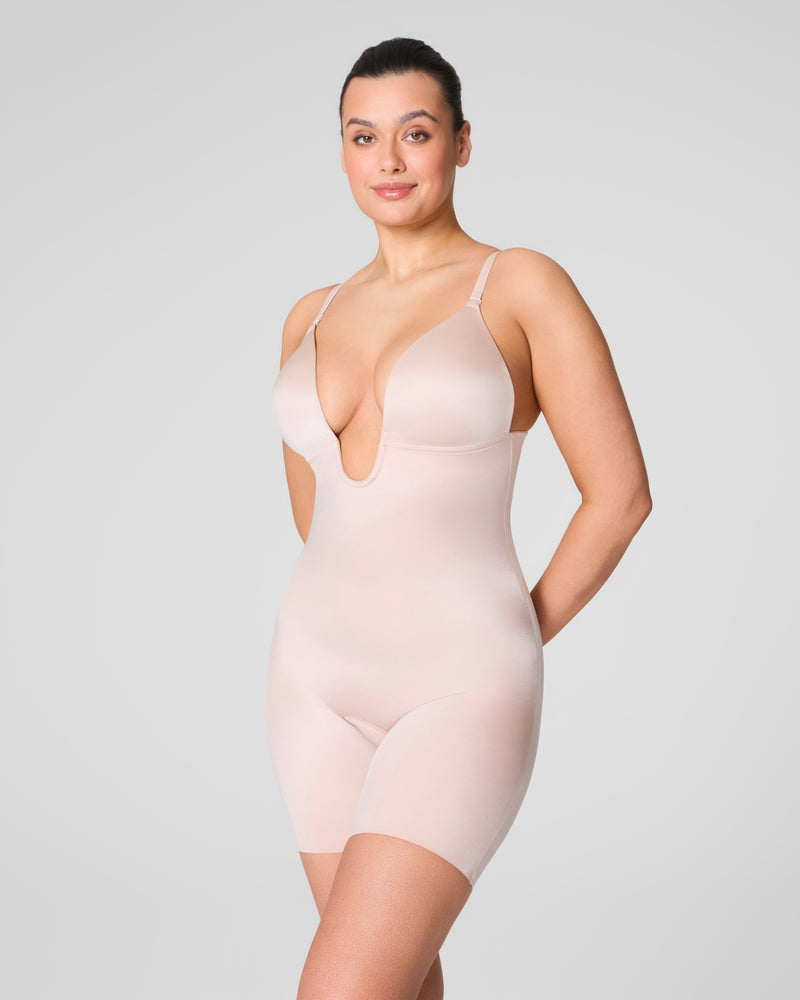 Plunge Low-Back Mid-Thigh Bodysuit