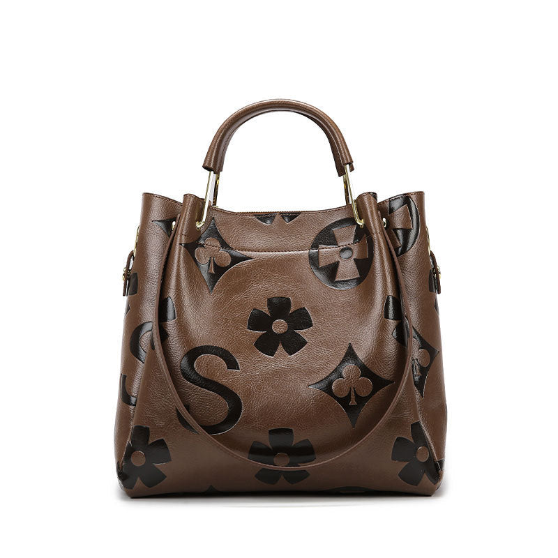 Stylish and Casual Large-capacity Embossed Shoulder Bag