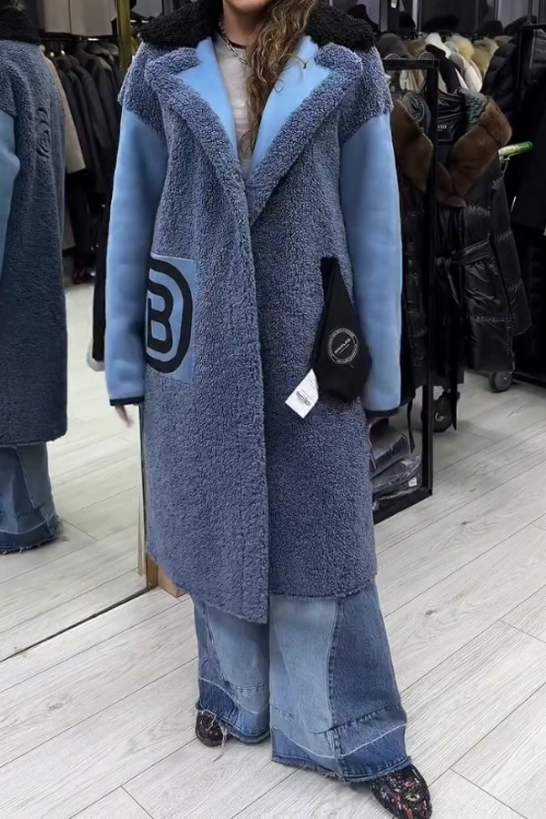 Casual Plush Striped Pattern Reversible Jacket