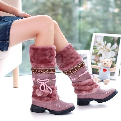 Thick High-Heeled Snow Boots