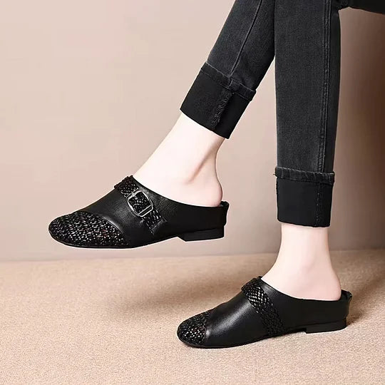 Cowhide New Slippers Fashion Braided Sandals