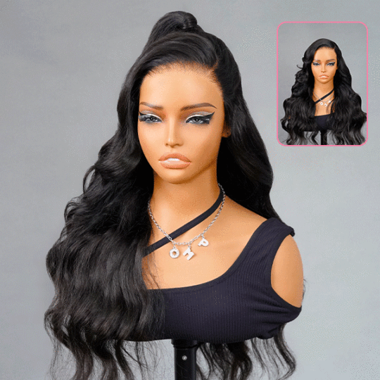 Face-Framing Trendy Layers Pre-Everything M Cap Wear Go Upgraded Body Wave Glueless 9x6 Lace Wig Pre plucked &Pre Bleached & Pre Cut