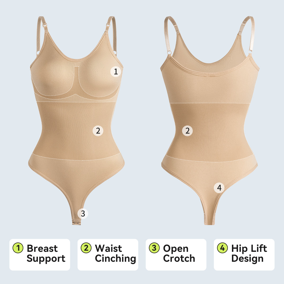 Sexy T-Back Shapewear Sculpting Bodysuit