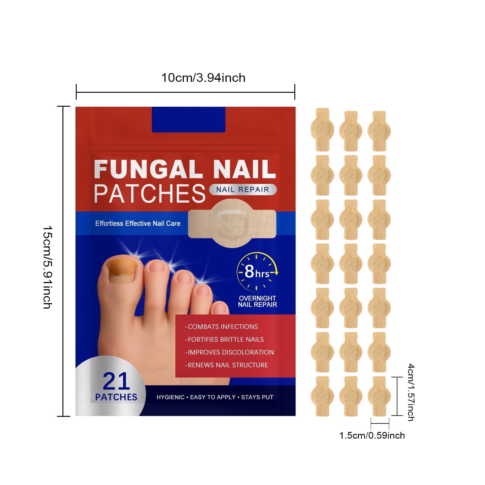 Nail Repair Patch, 21 PCS Fungal Nail Patch