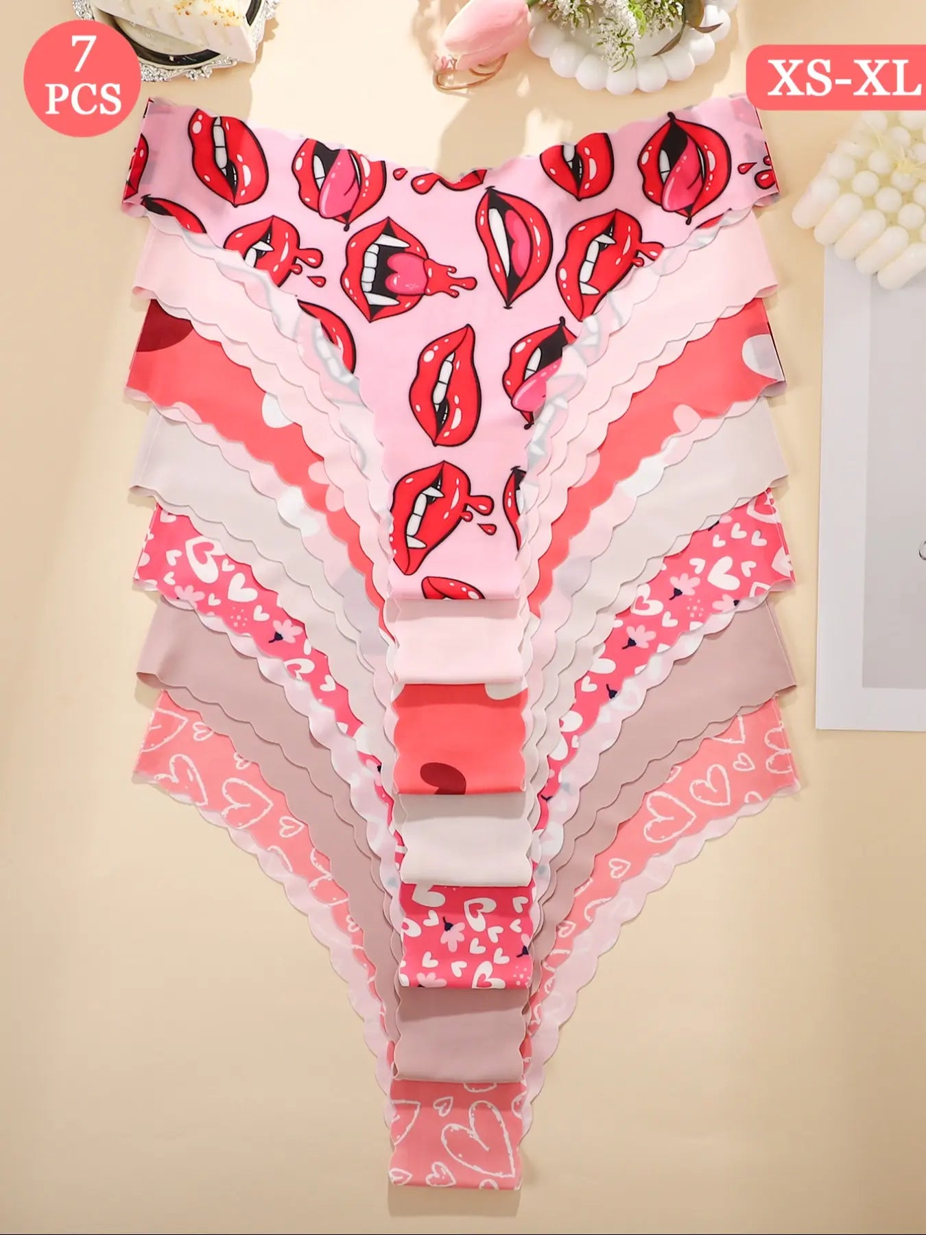 Women's Seamless Wave Design Leopard Underwear Set