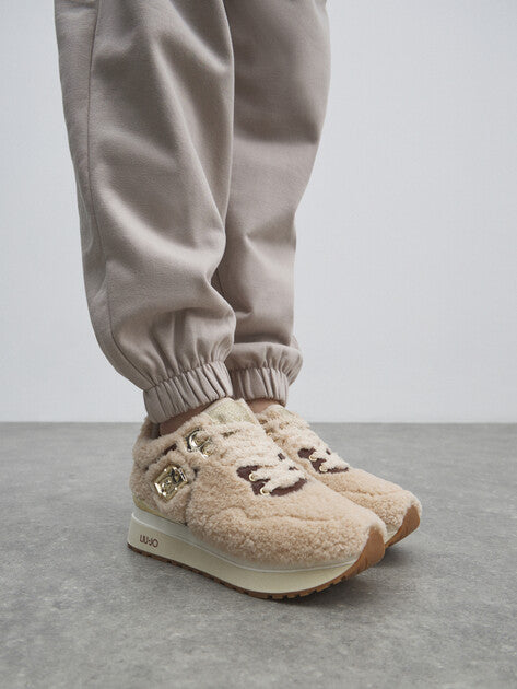 Fur Beige Sneakers