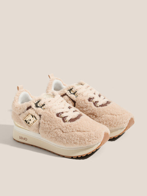 Fur Beige Sneakers