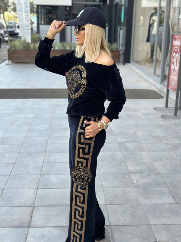 Medusa flannel sweatshirt and sweatpants Set