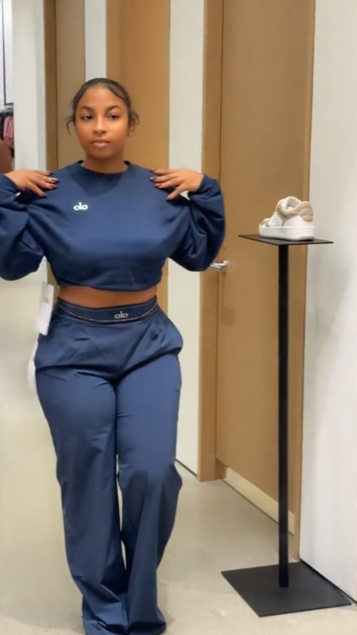 Cropped  Crewneck & Suit Up Trouser (Regular) Set