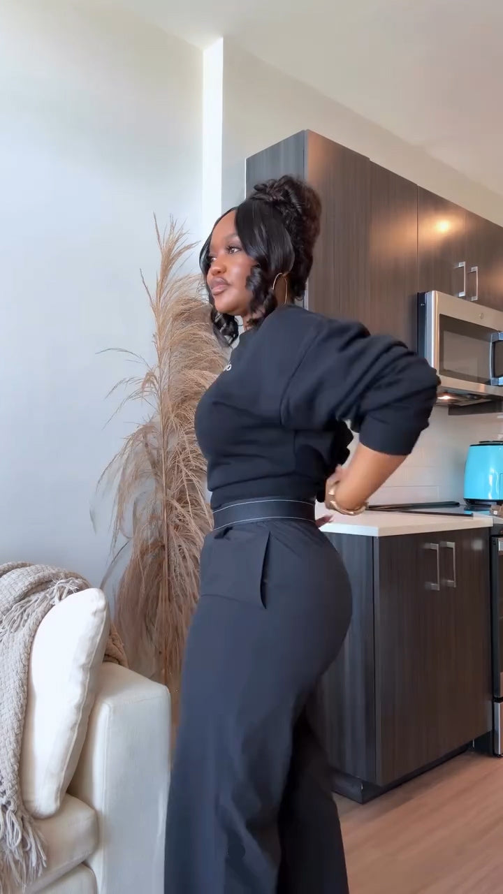 Cropped  Crewneck & Suit Up Trouser (Regular) Set
