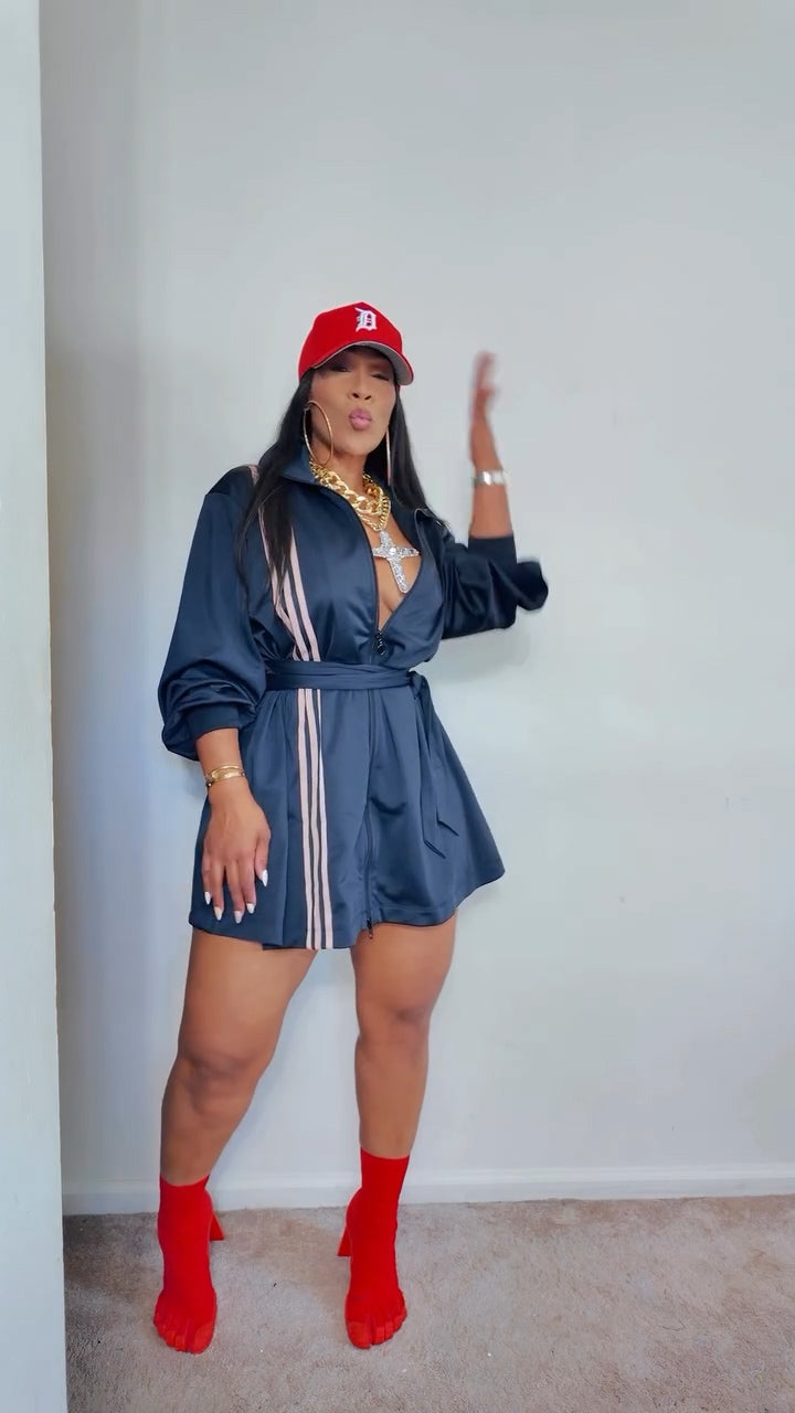 3-STRIPES WRAPPED TRACK SUIT DRESS