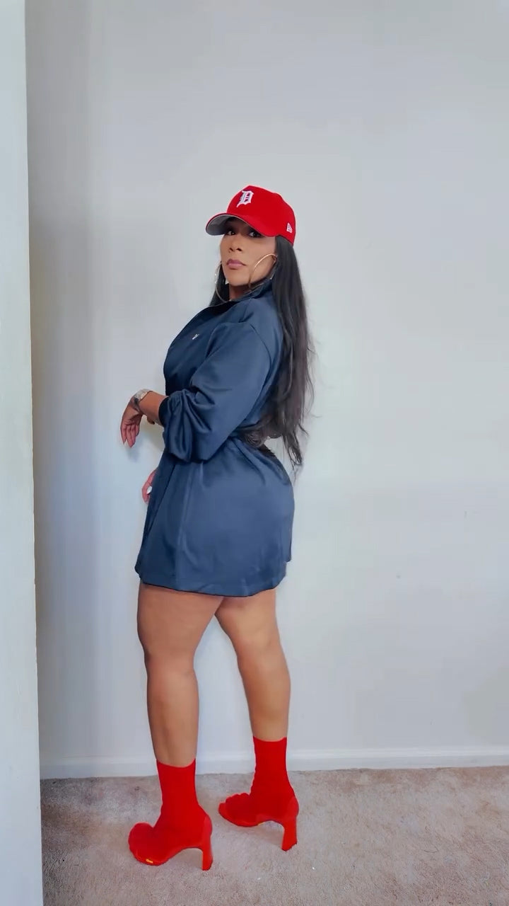 3-STRIPES WRAPPED TRACK SUIT DRESS