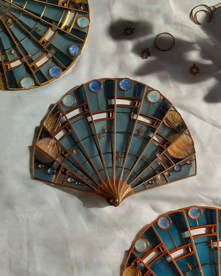 European aristocratic dinner hand fan