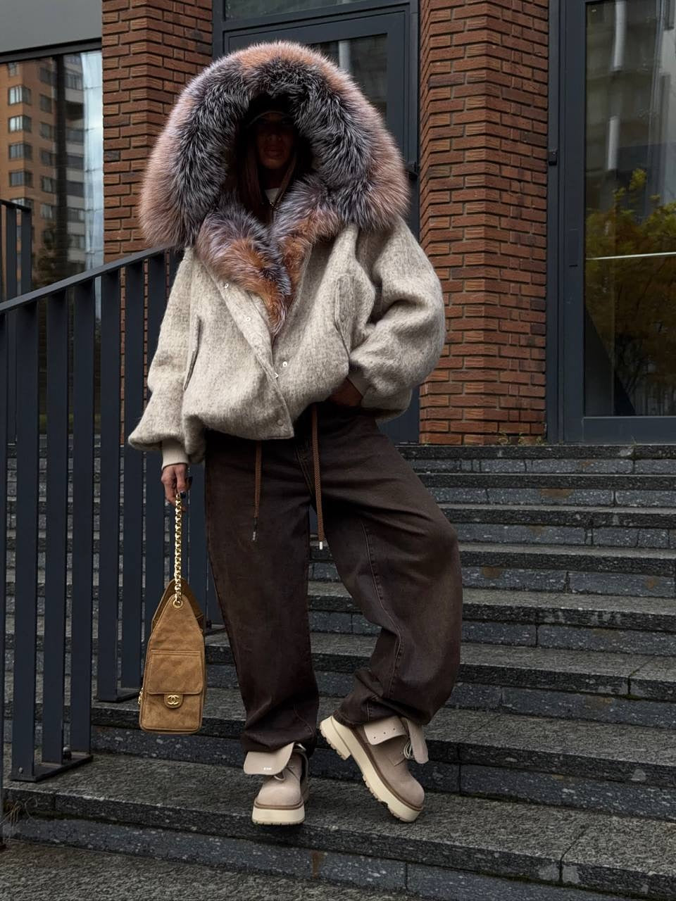 Money winter jacket with fox collar.