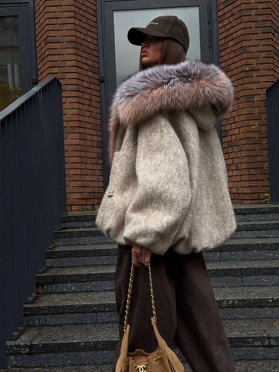 Money winter jacket with fox collar.