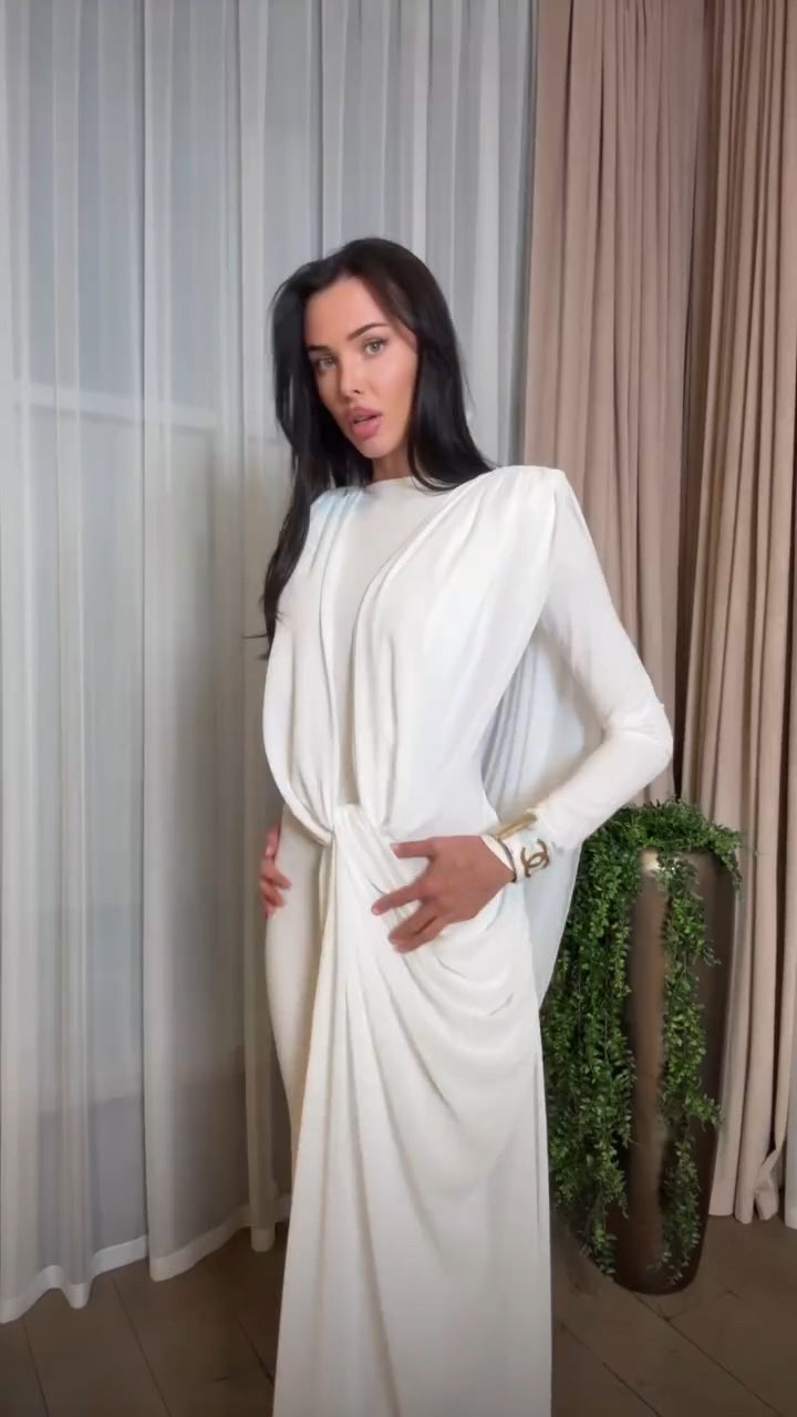 Irregular Ribbon Design Maxi Dress