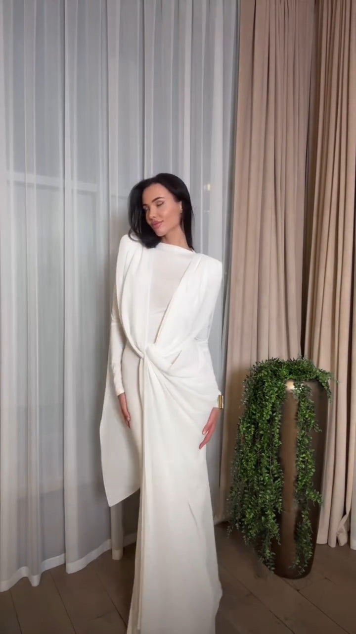 Irregular Ribbon Design Maxi Dress