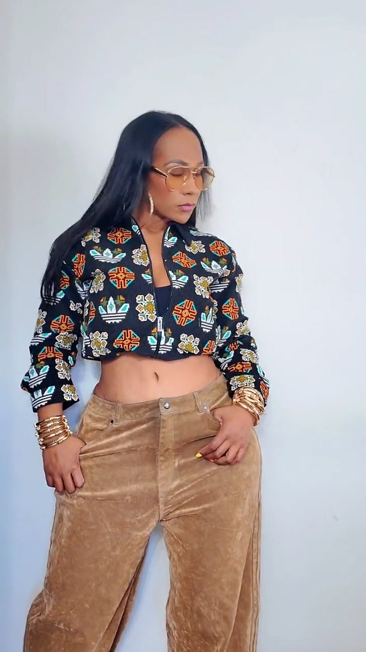 Monogram Allover Print Loose Coach Jacket