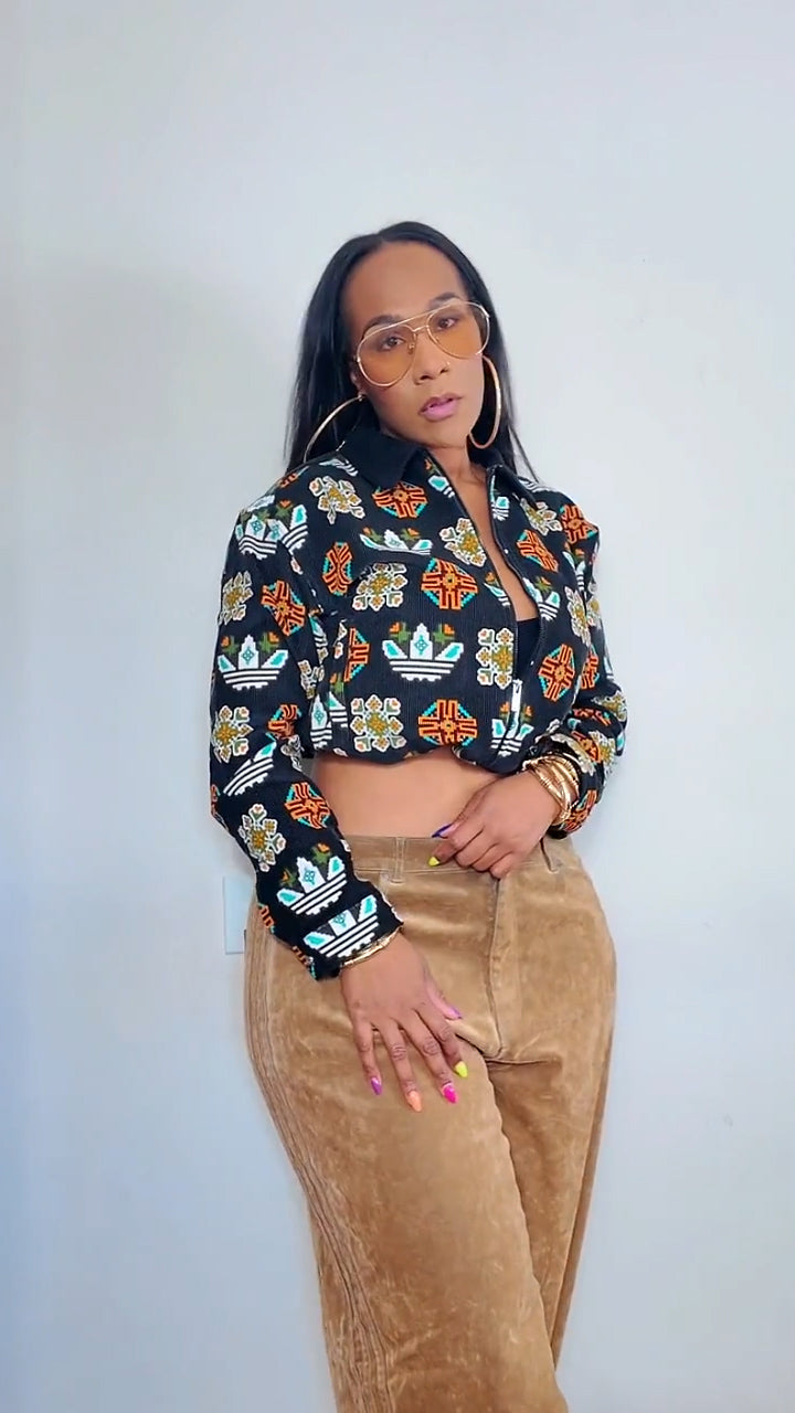 Monogram Allover Print Loose Coach Jacket