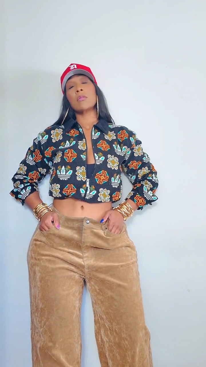 Monogram Allover Print Loose Coach Jacket