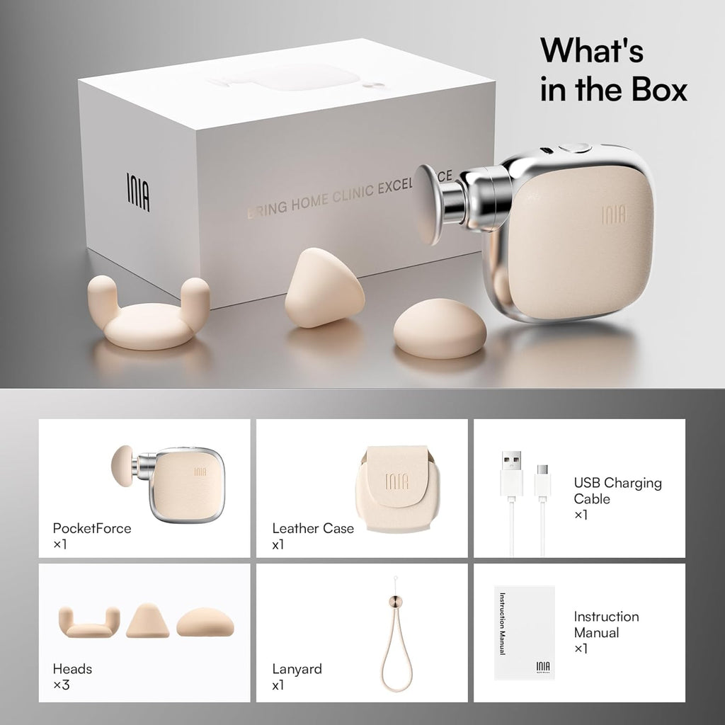 Portable Deep Tissue Massager Gun with  3 Heads & Leather Case