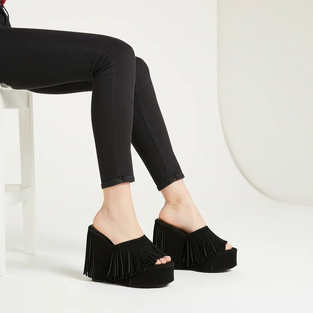 Fringe Platform Sandals