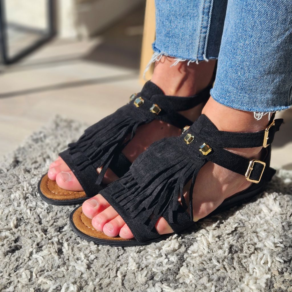 Studded flat sandals