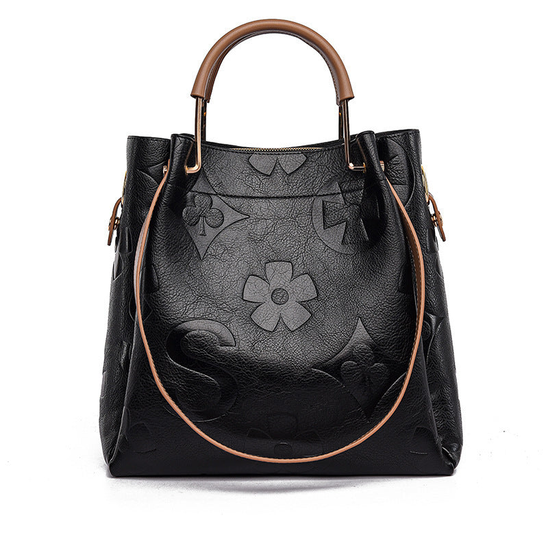 Stylish and Casual Large-capacity Embossed Shoulder Bag