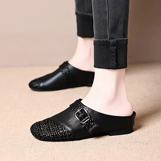 Cowhide New Slippers Fashion Braided Sandals