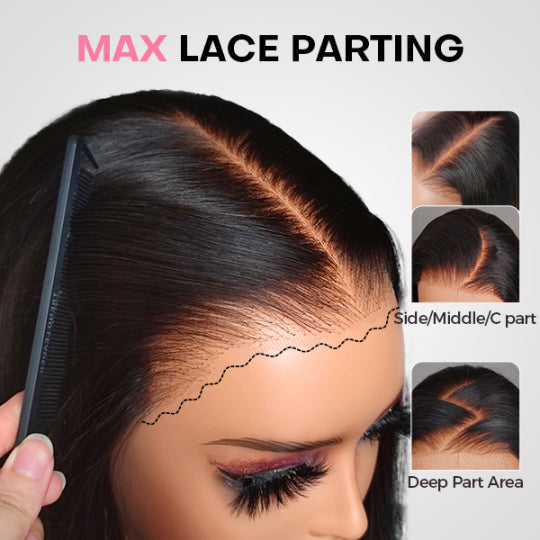Face-Framing Trendy Layers Pre-Everything M Cap Wear Go Upgraded Body Wave Glueless 9x6 Lace Wig Pre plucked &Pre Bleached & Pre Cut