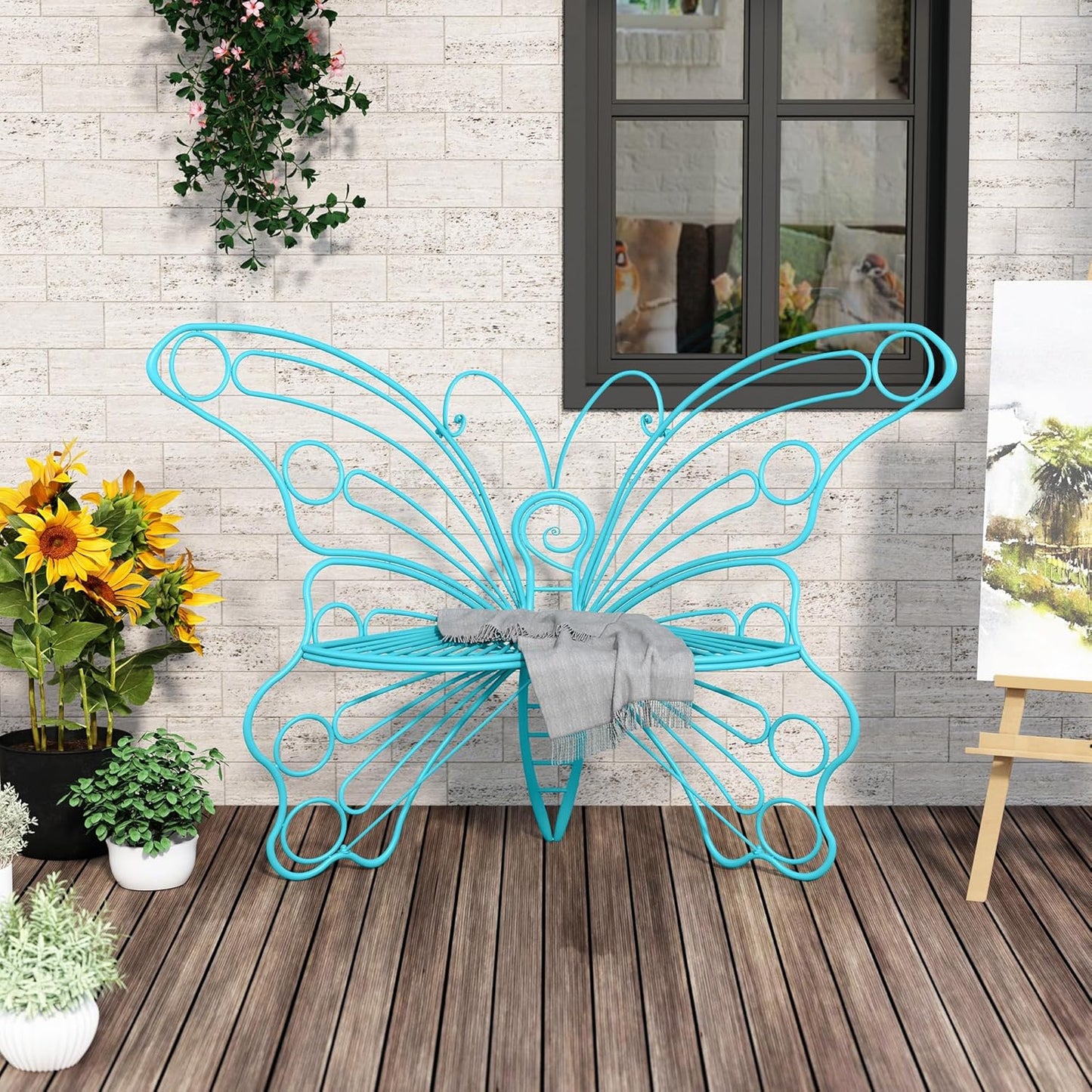 Charming Outdoor Elegance Metal Butterfly Chair