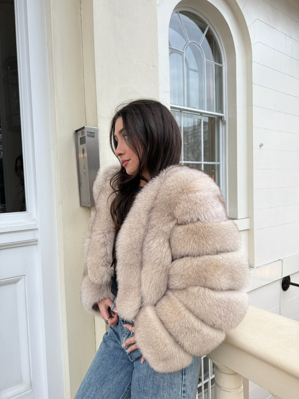 Cropped Fox Fur Coat