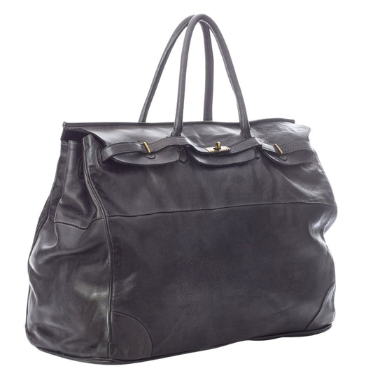 Leather Tote Shaped Travel Bag