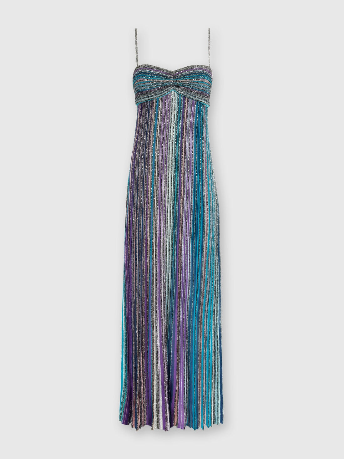 Partialized Sequinned Knit Sleeveless Maxi Dress