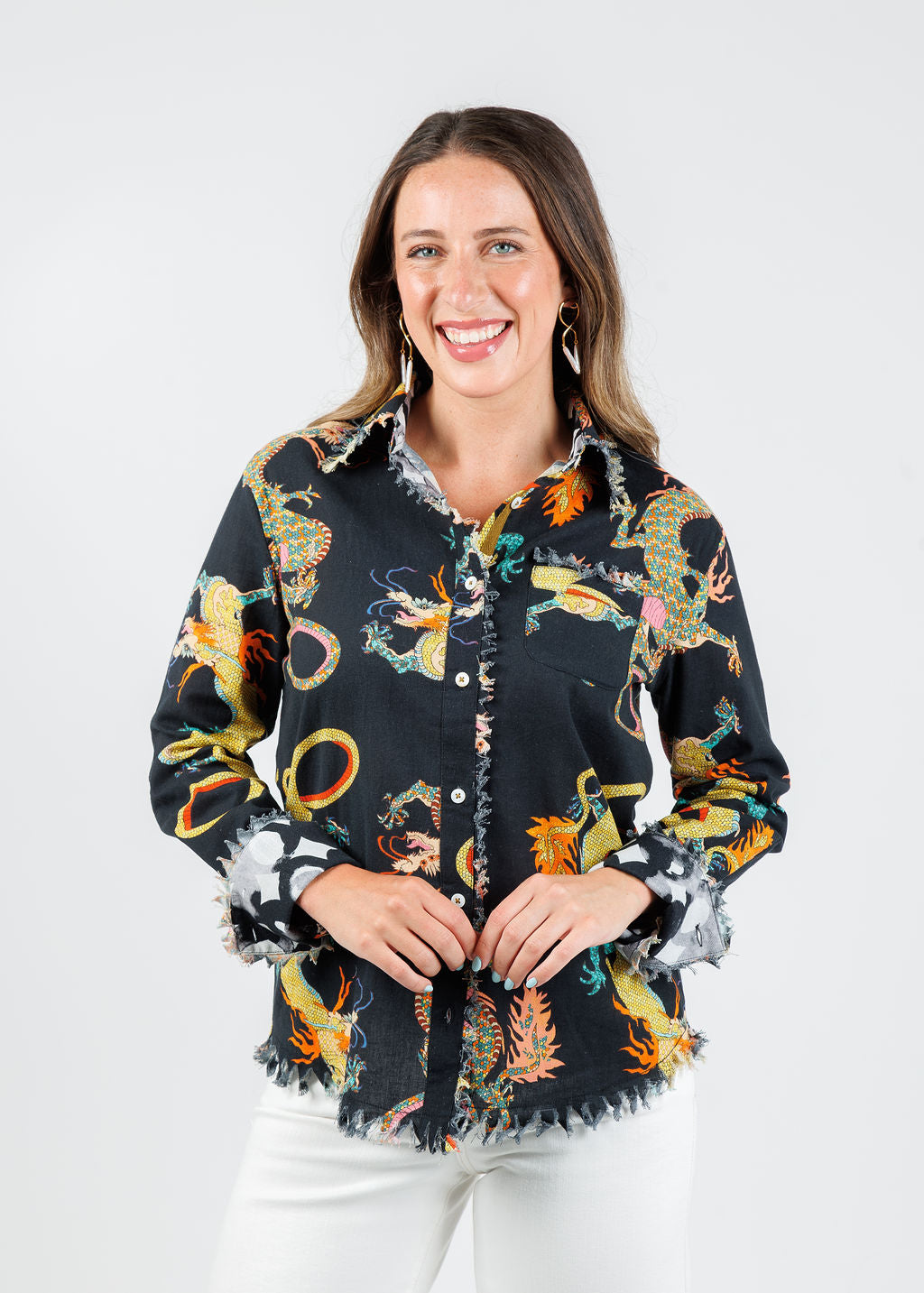 Cape Cod Cotton/Linen Frayed Shirt