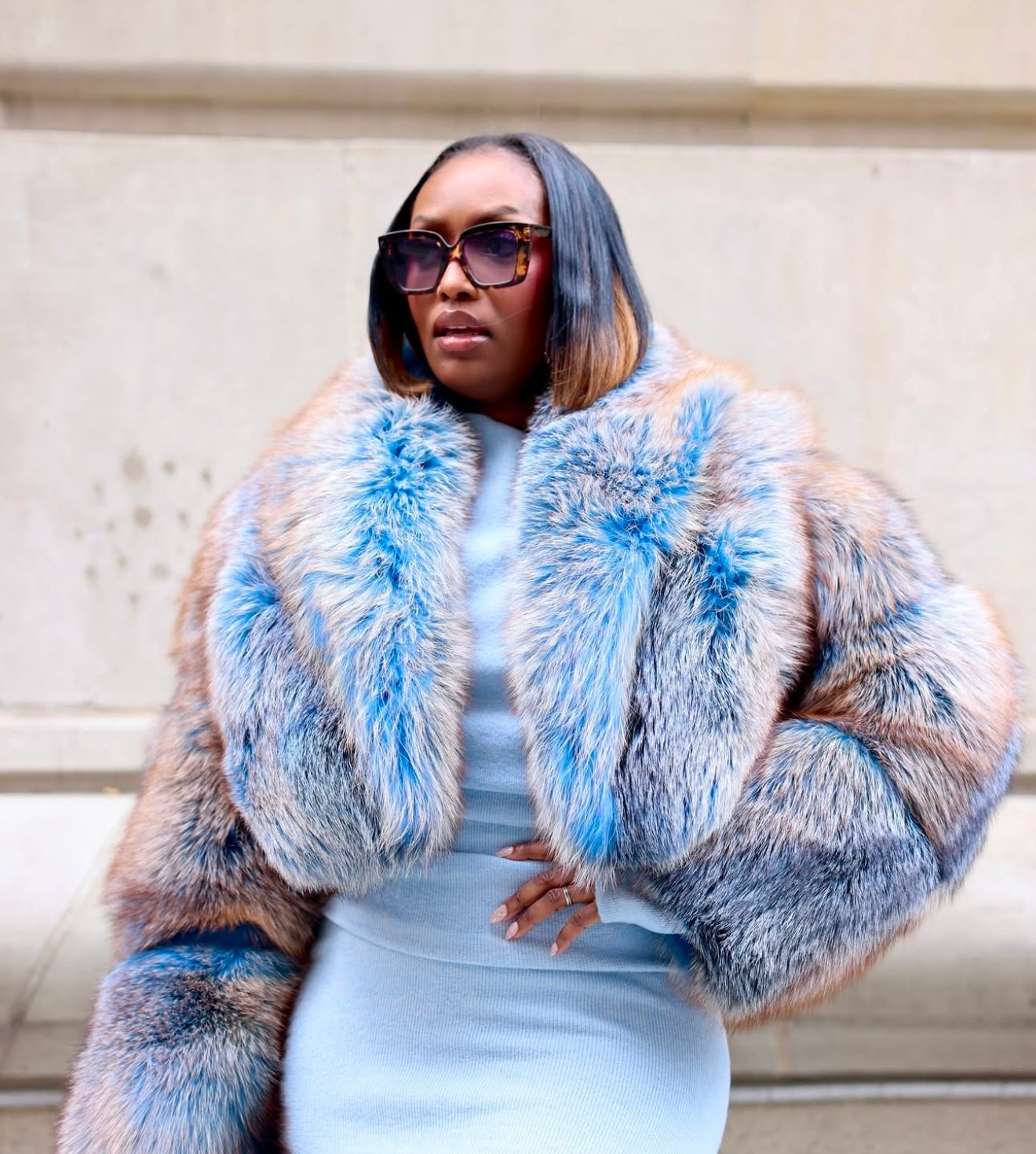 The  Blue Frost Crop Jacket
