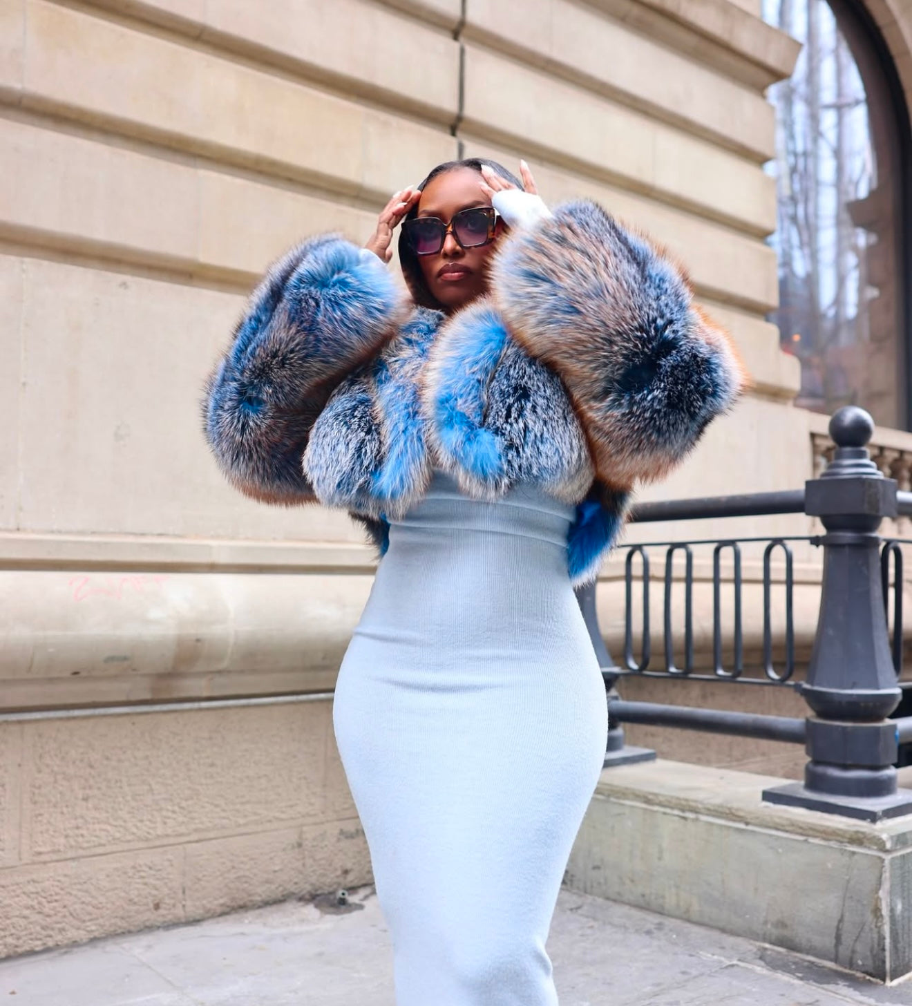 The  Blue Frost Crop Jacket