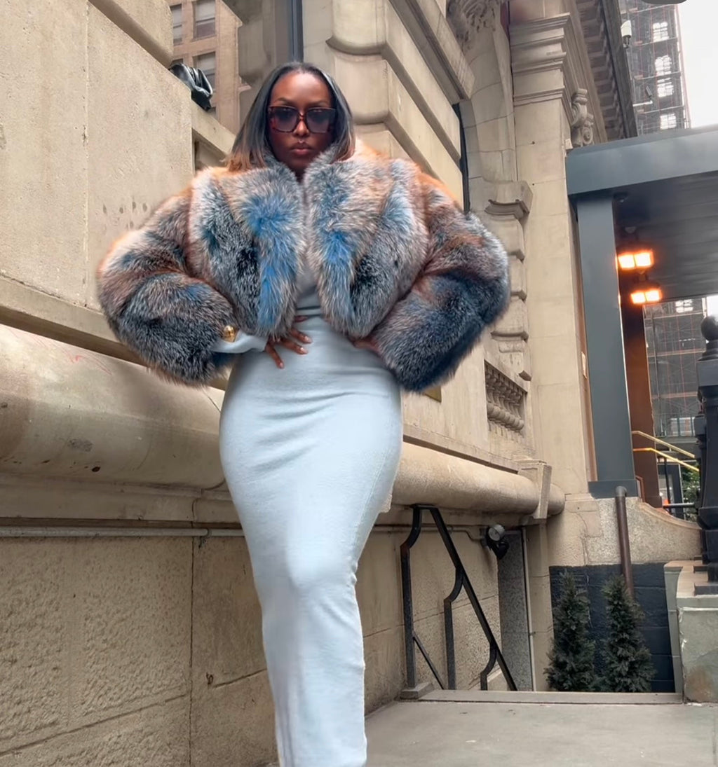 The  Blue Frost Crop Jacket