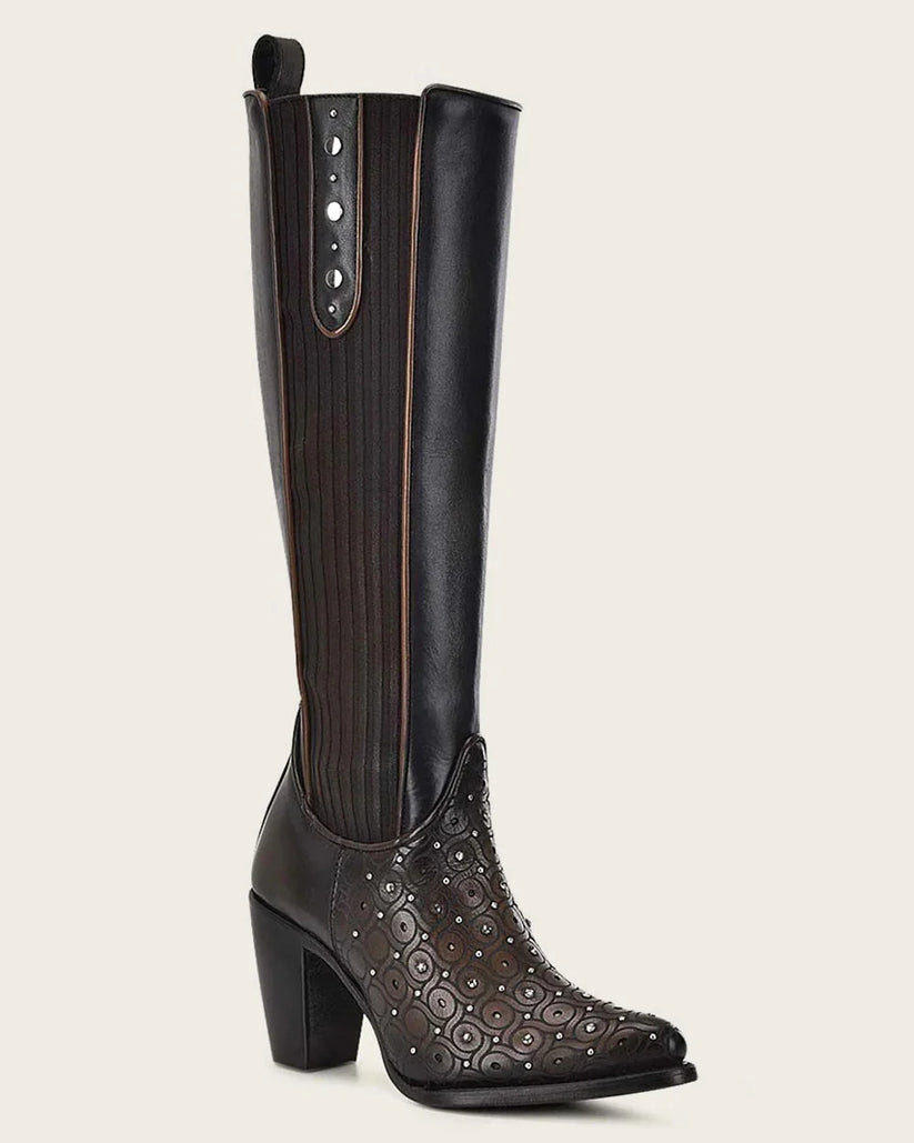 Ultra-thin breathable leather tall crystals boot